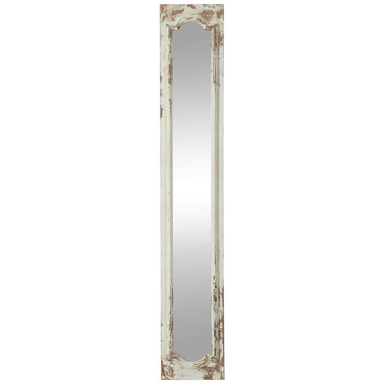 Image 1 Costa Weathered White 12 inch x 69 1/2 inch Rectangular Floor Mirror