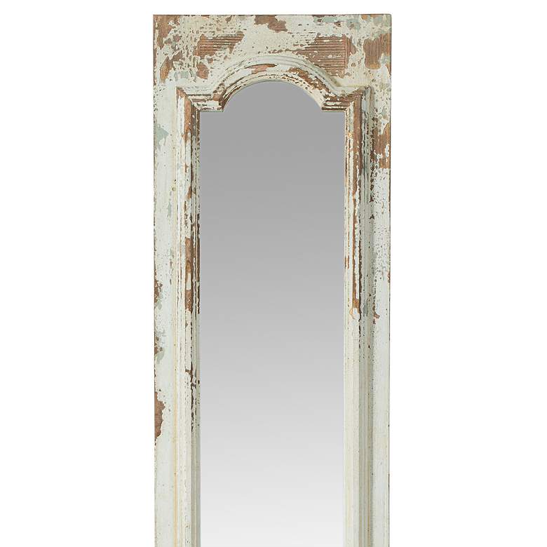 Image 2 Costa Weathered White 12" x 69 1/2" Rectangular Floor Mirror more views