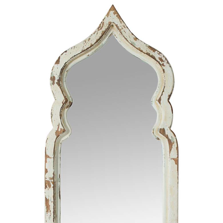 Image 2 Costa Weathered White 12" x 73 1/2" Arc Floor Mirror more views