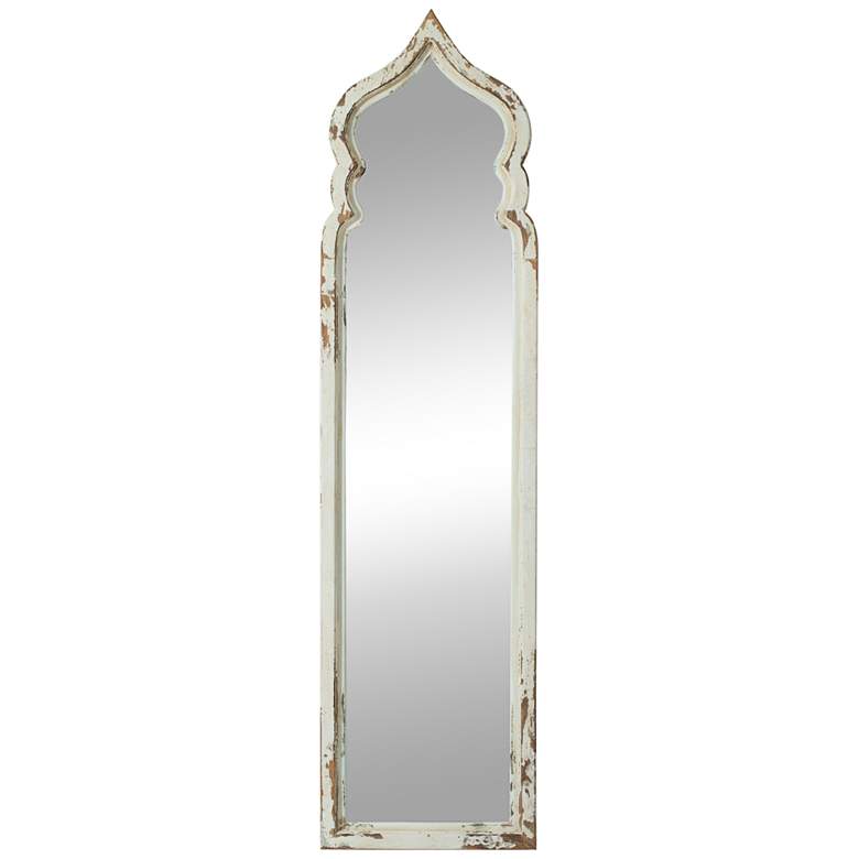 Image 1 Costa Weathered White 19" x 73 1/4" Arc Floor Mirror