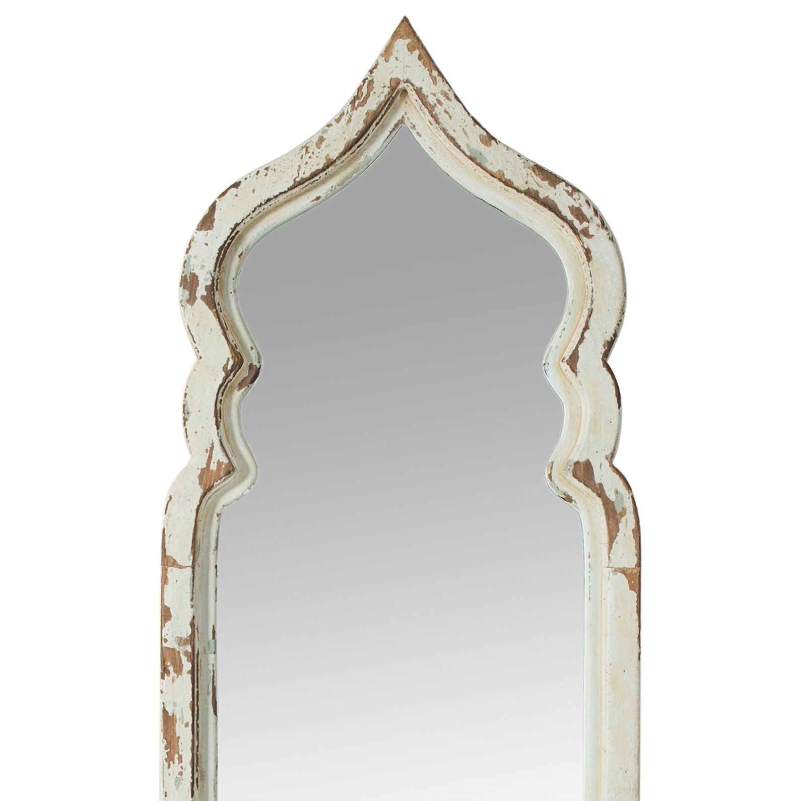 Image 2 Costa Weathered White 19" x 73 1/4" Arc Floor Mirror more views