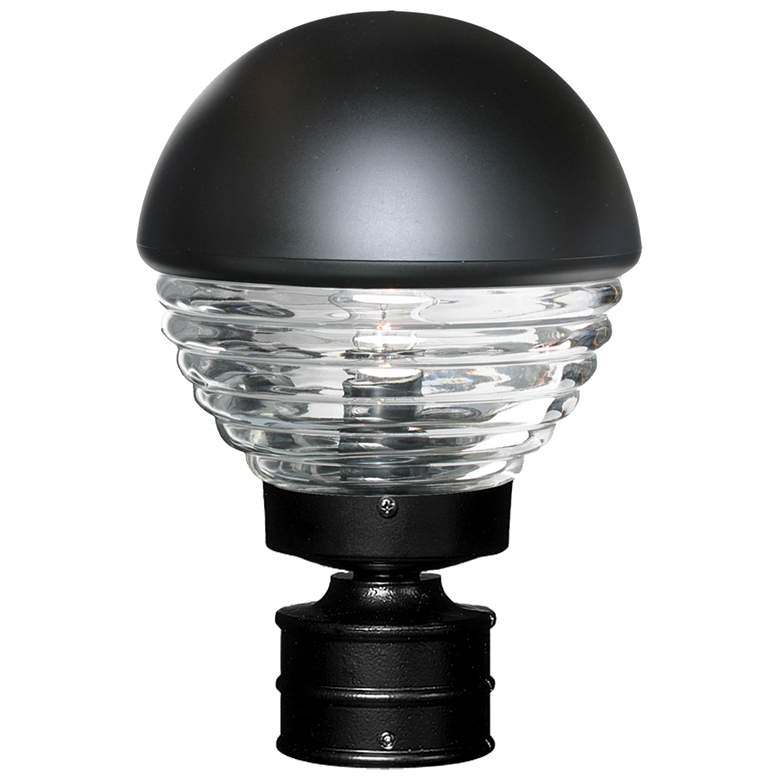Image 1 Costaluz 12 1/2" High Black/Clear Outdoor Post Light