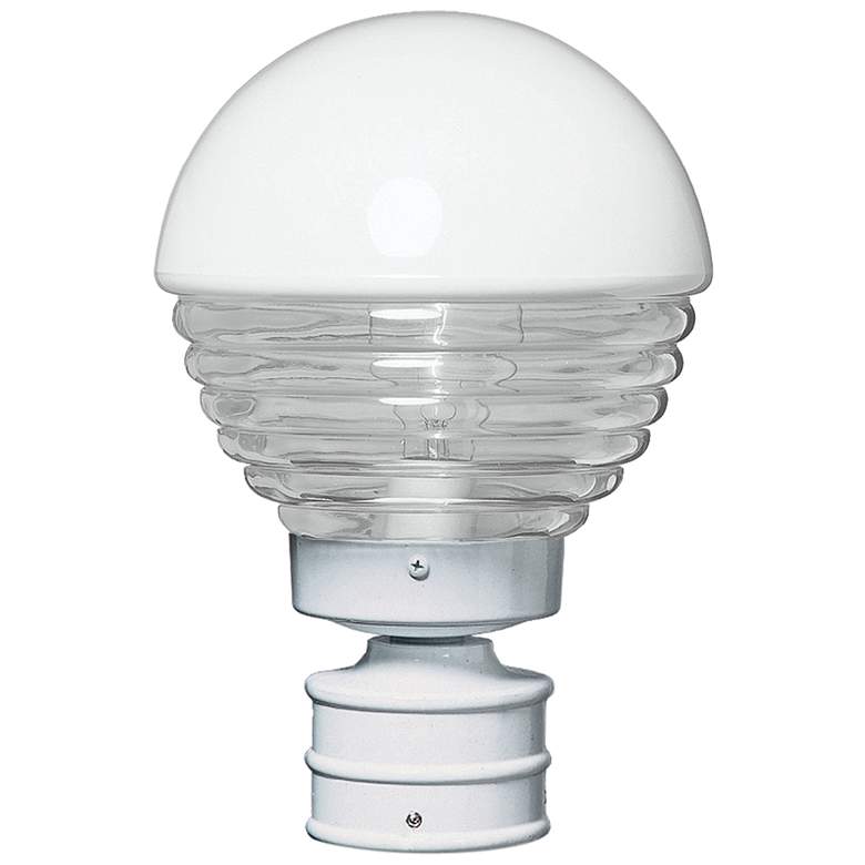 Image 1 Costaluz 12 1/2" High White/Clear Outdoor Post Light
