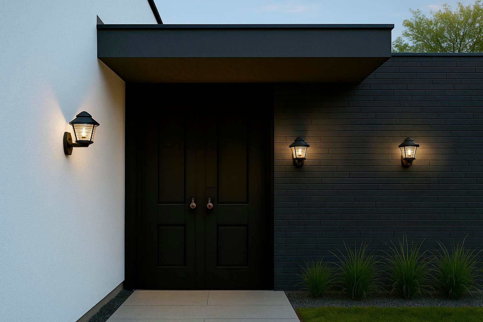 Thumbnail2 of Costaluz 12" High Black and Frosted Glass Outdoor Wall Light Made to Order more views