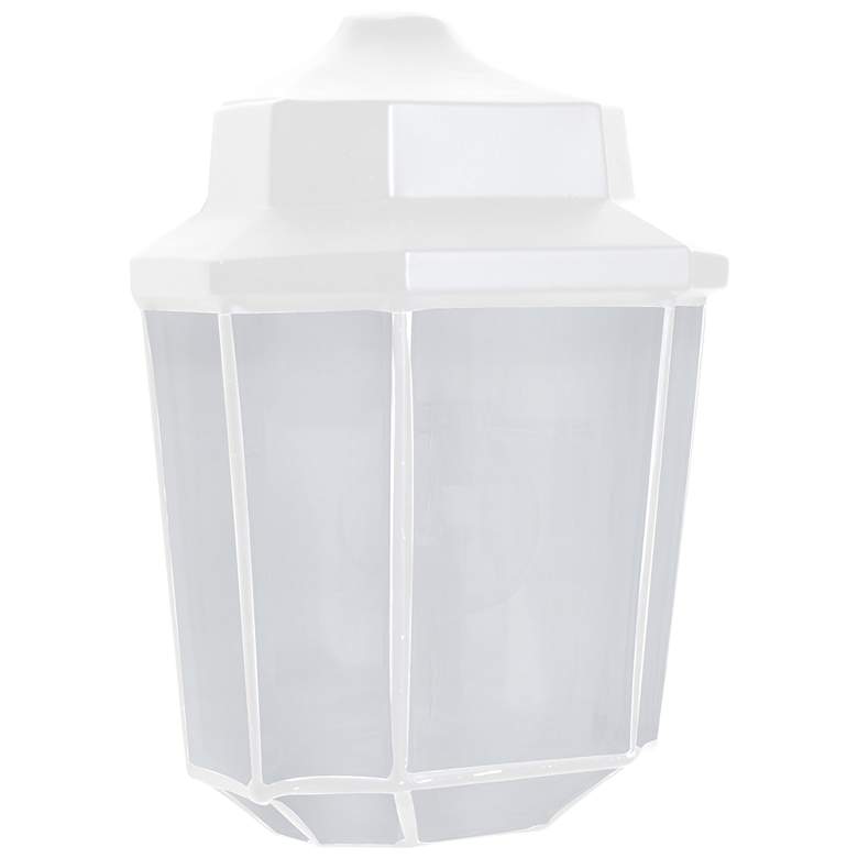 Image 1 Costaluz 9 1/2" High White with Frosted Glass Outdoor Wall Light