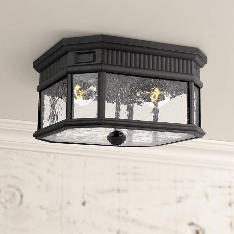 Image 1 Cotswold Lane 11 1/2 inch Wide Black Outdoor Ceiling Light