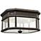 Cotswold Lane 11 1/2"W Bronze and Seeded Glass Ceiling Light
