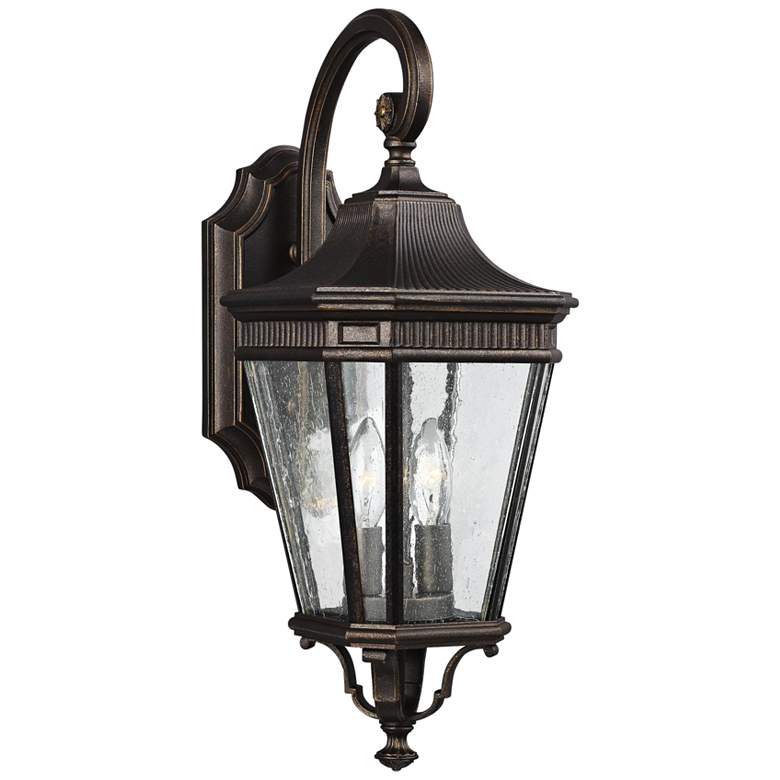 Image 1 Cotswold Lane 20 1/2"H Bronze and Seeded Glass Wall Light