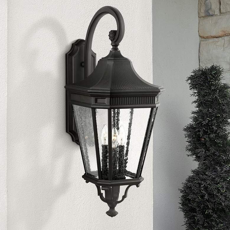 Image 1 Cotswold Lane 30" High Black Outdoor Wall Light