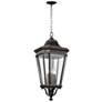Cotswold Lane 31"H Bronze and Beveled Glass Hanging Light