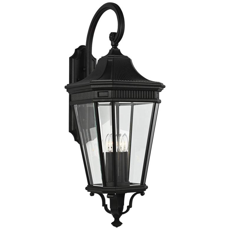 Cotswold Lane 36 1/4&quot;H Black and Beveled Glass Wall Light
