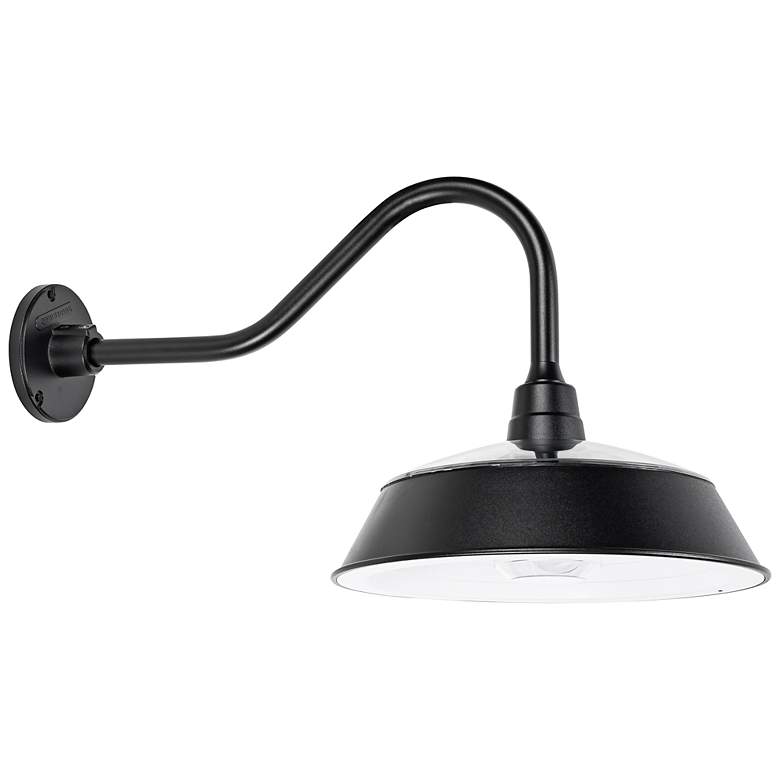Image 2 Cottage 15" High Black Solar LED Outdoor Barn Wall Light