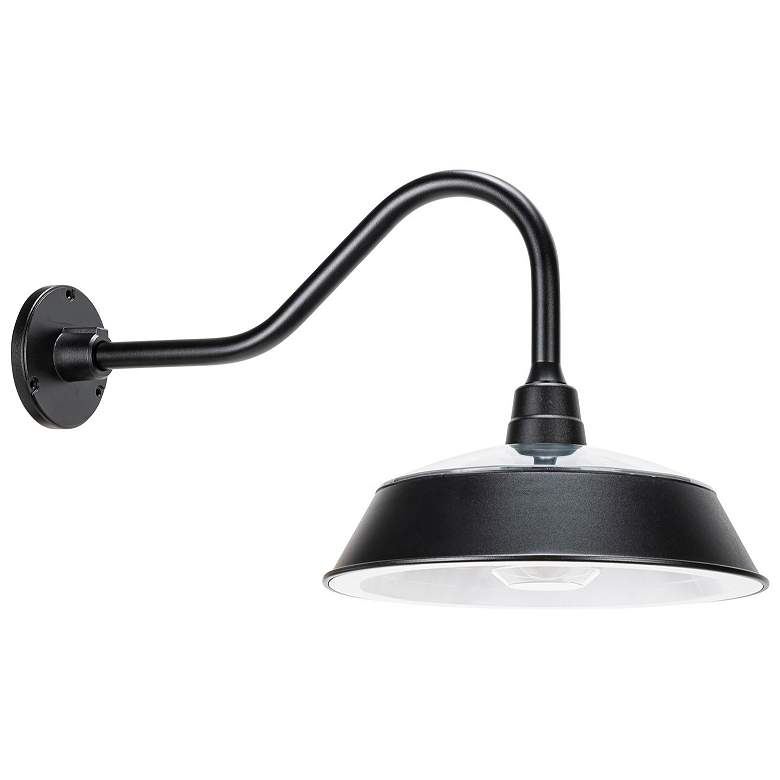 Image 3 Cottage 15" High Black Solar LED Outdoor Barn Wall Light more views