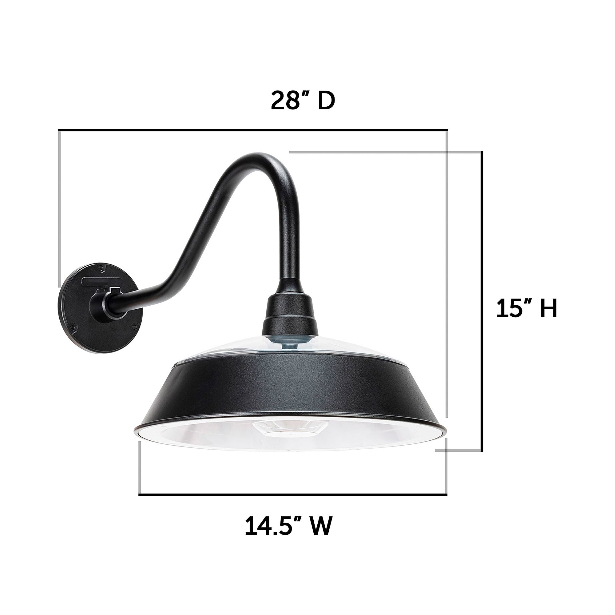 Cottage 15" High Black Solar LED Outdoor Barn Wall Light