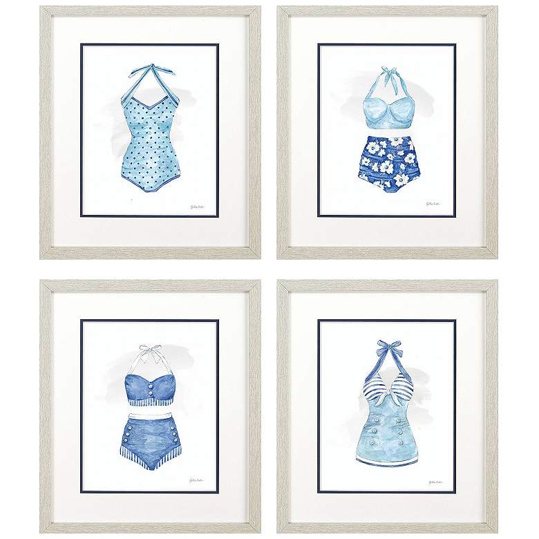 Image 1 Cottage at the Cape 17"W x 20"H Framed Art Set of 4