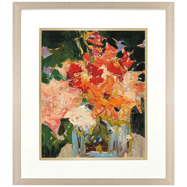 Image 2 Cottage Flowers 37"W x 43"H Framed Art