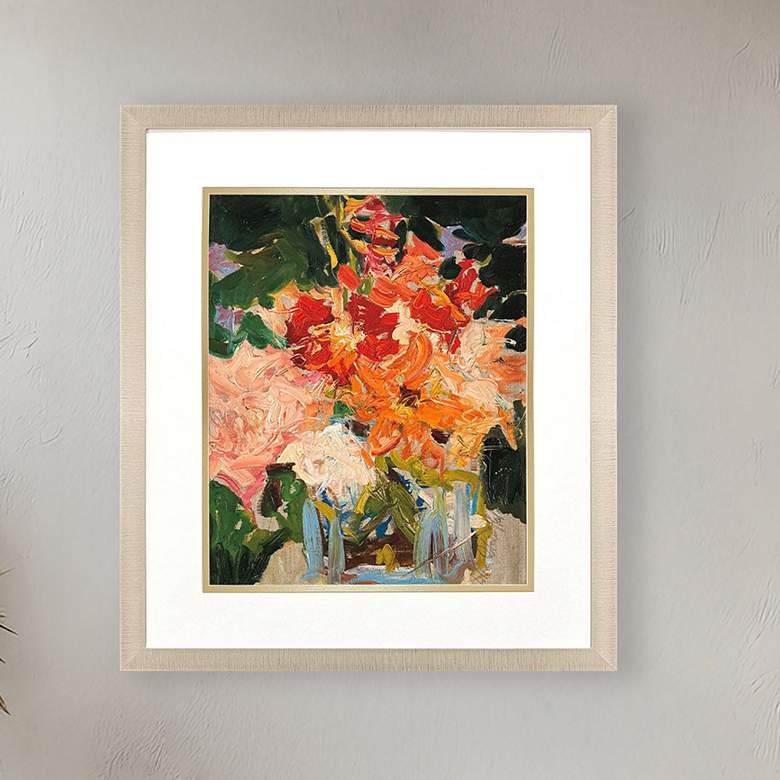 Image 1 Cottage Flowers 37"W x 43"H Framed Art
