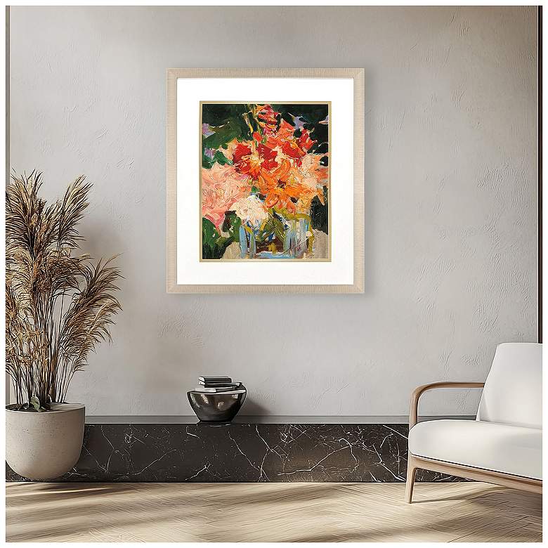 Image 5 Cottage Flowers 37"W x 43"H Framed Art more views