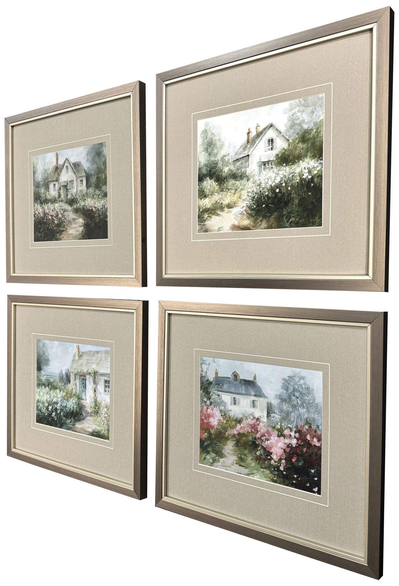 Image 2 Cottage Garden 17"W x 15"H Framed Art Set of 4 more views