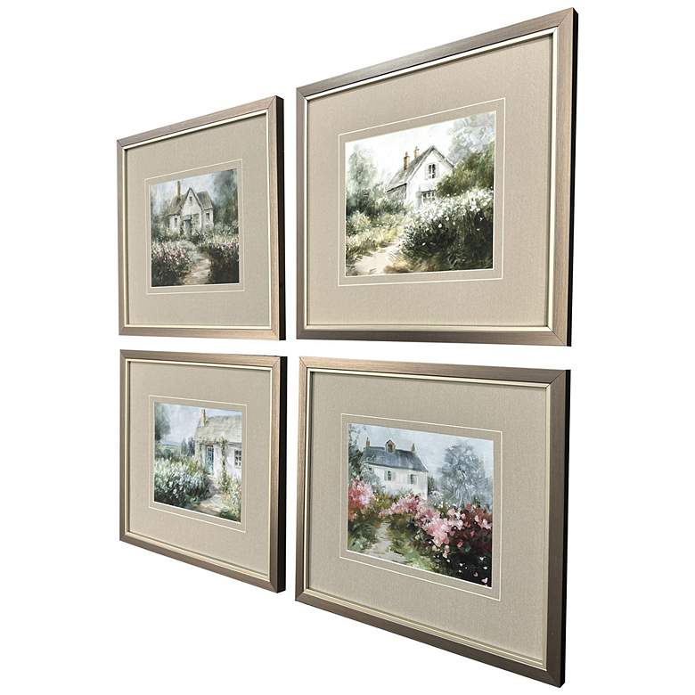 Image 2 Cottage Garden 17"W x 15"H Framed Art Set of 4 more views