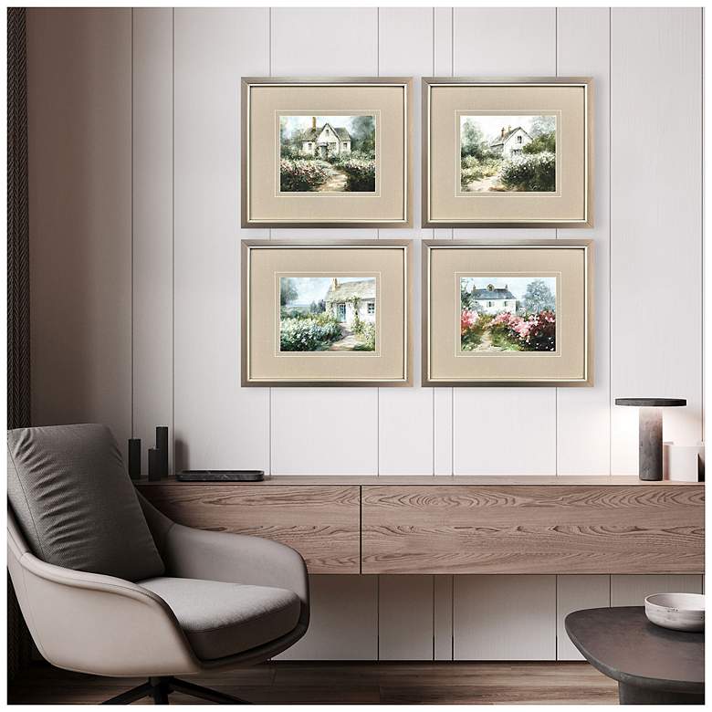 Image 4 Cottage Garden 17"W x 15"H Framed Art Set of 4 more views