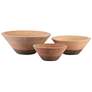 Cottage Natural and Black Decorative Bowls Set of 3