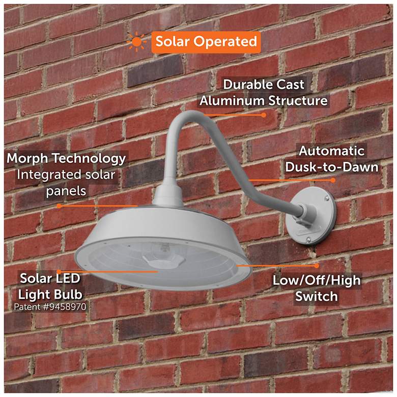 Image 6 Cottage Solar Barn Light-Galvanized more views