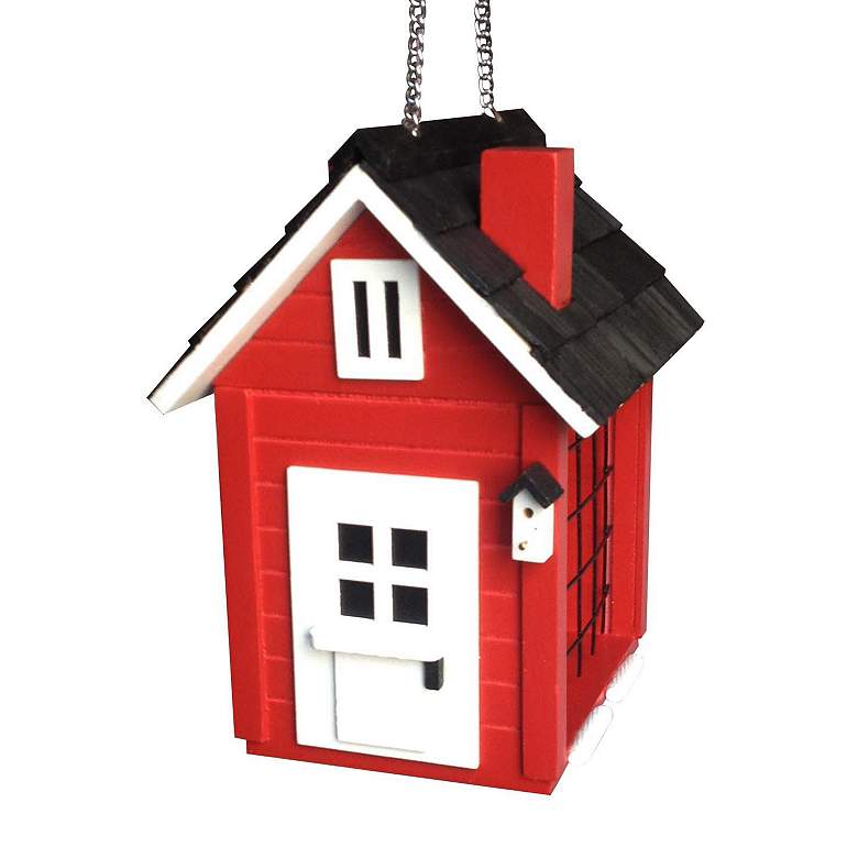 Image 1 Cottage Suet Red Wood Hanging Bird Feeder