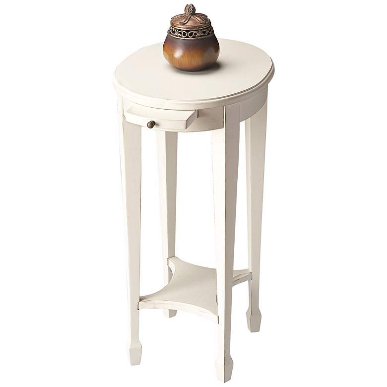 Image 1 Cottage White Pull Tray Accent Table