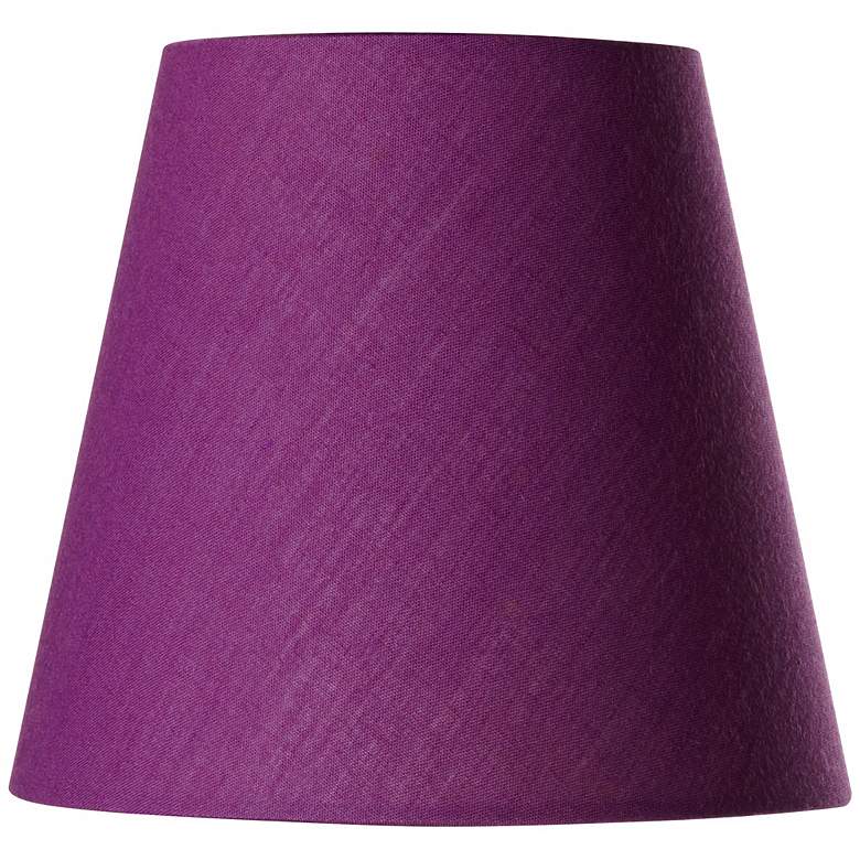 Image 1 Cotton Blend Purple Lamp Shade 3.5x5.5x5 (Clip-On)