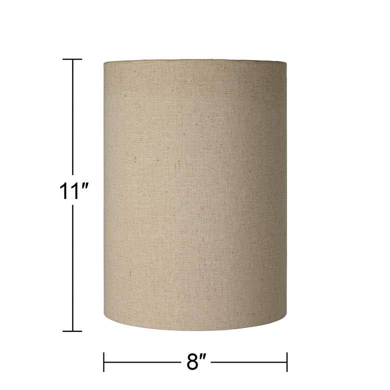 Image 5 Cotton Blend Tan Cylinder Shade 8x8x11 (Spider) more views