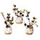 Cotton Branches 14"H Faux Plant in Ceramic Planters Set of 3