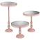 Cotton Candy Pink Mirror-Top Round Cake Stands Set of 3