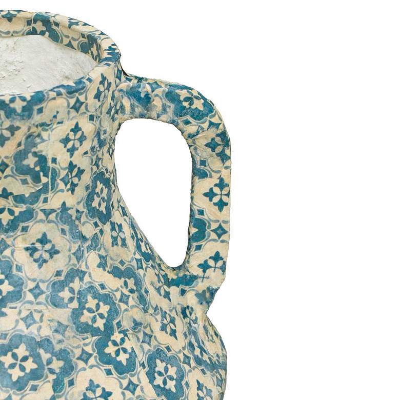Image 2 Cotton Mache 12" High Lisbon Tile Decorative Vase more views