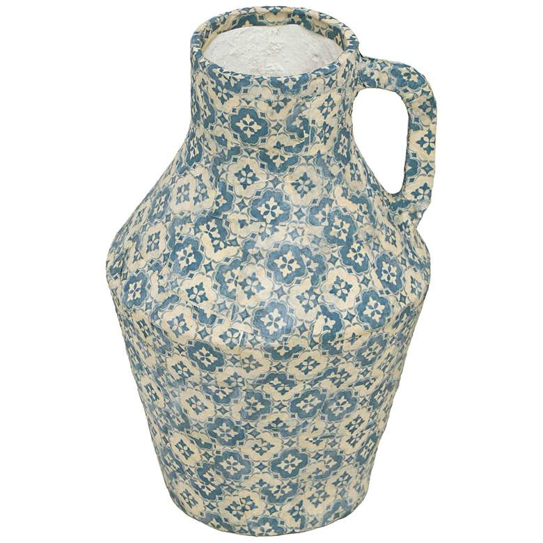 Image 3 Cotton Mache 12" High Lisbon Tile Decorative Vase more views