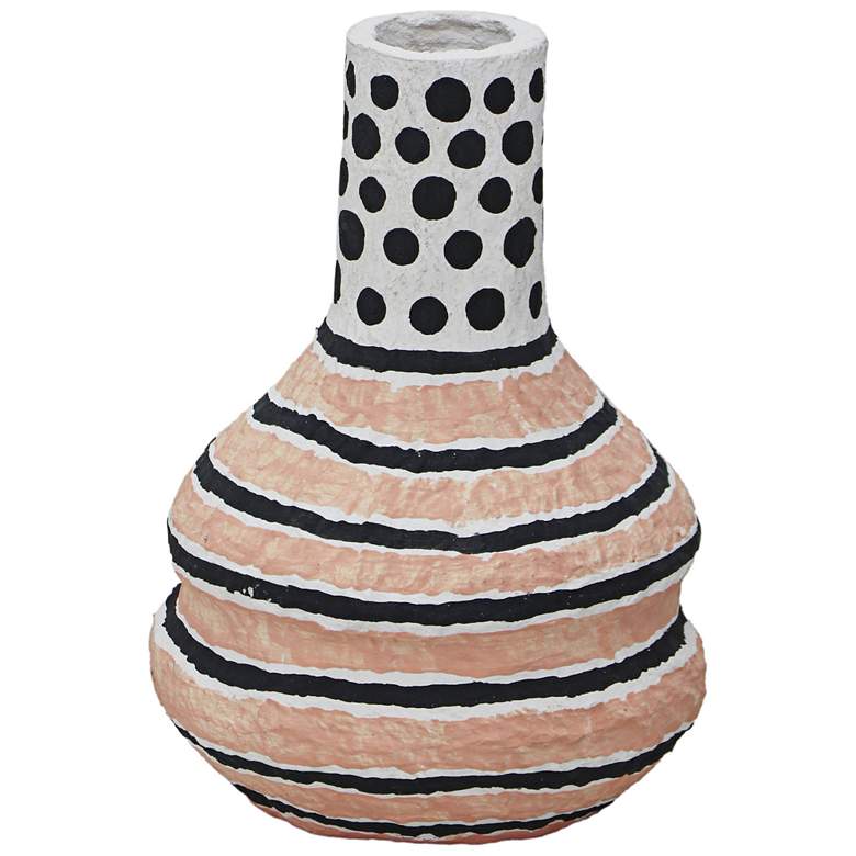 Image 1 Cotton Mache 7" High Modernist Print Decorative Vase