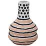 1_Cotton Mache 7" High Modernist Print Decorative Vase