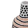2_Cotton Mache 7" High Modernist Print Decorative Vase more views