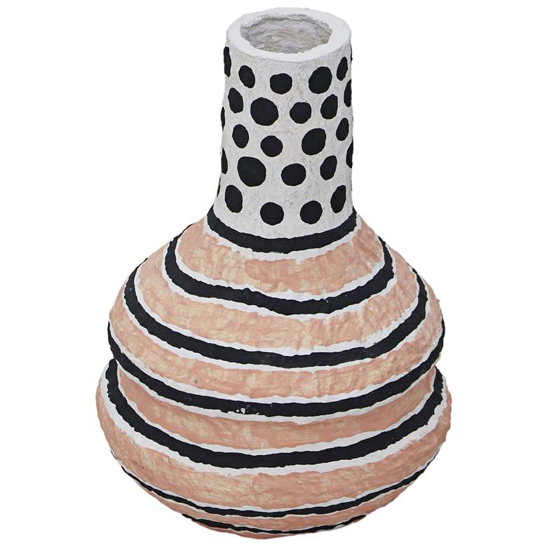 Image 3 Cotton Mache 7" High Modernist Print Decorative Vase more views