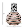 5_Cotton Mache 7" High Modernist Print Decorative Vase more views