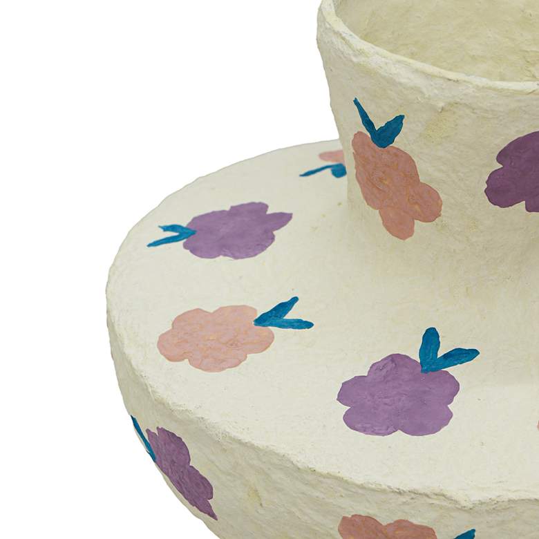 Image 2 Cotton Mache 9" Wide Spring Blossoms Decorative Vase more views
