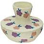 3_Cotton Mache 9" Wide Spring Blossoms Decorative Vase more views
