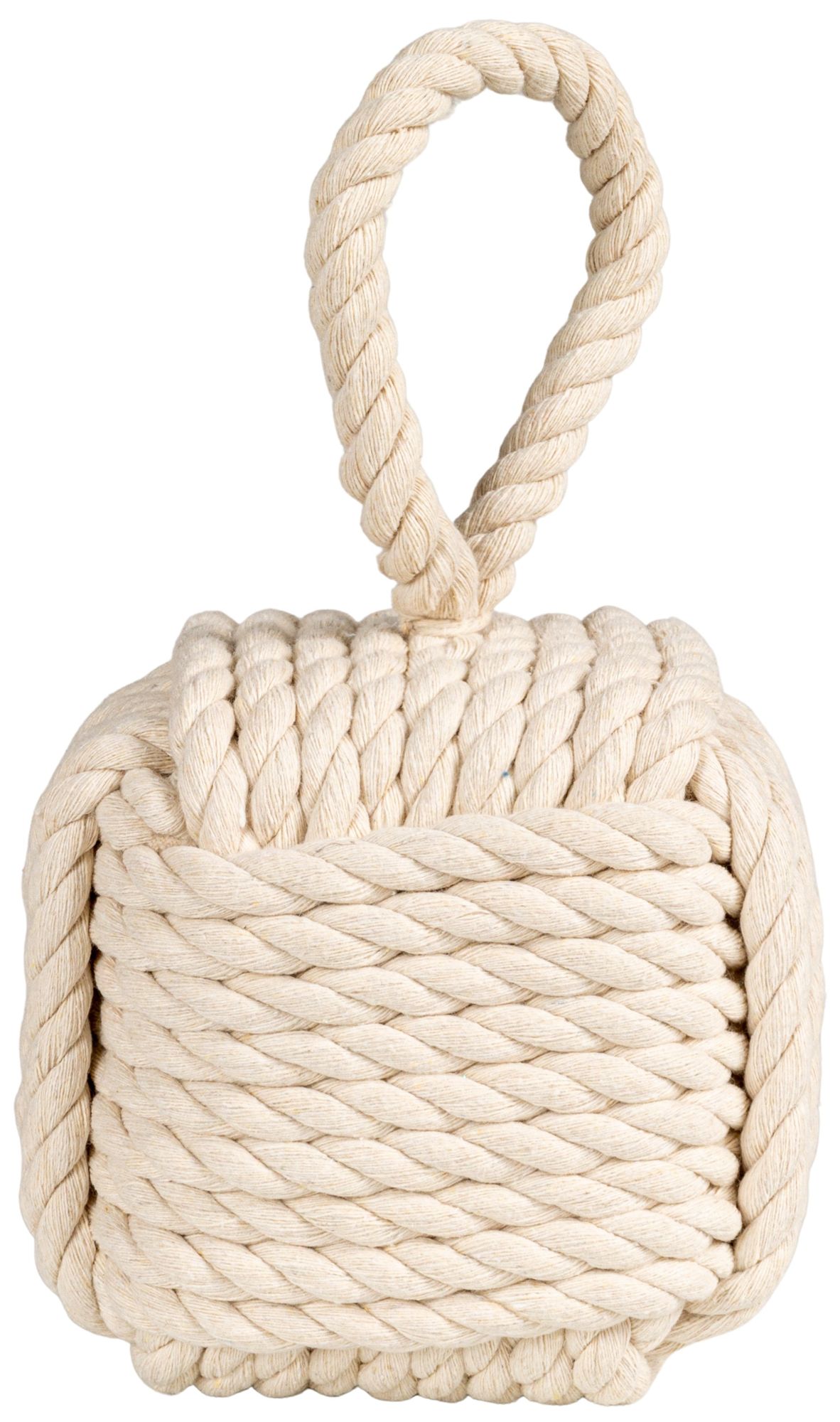 Image 7 Cotton Rope Knot Door Stop, White more views