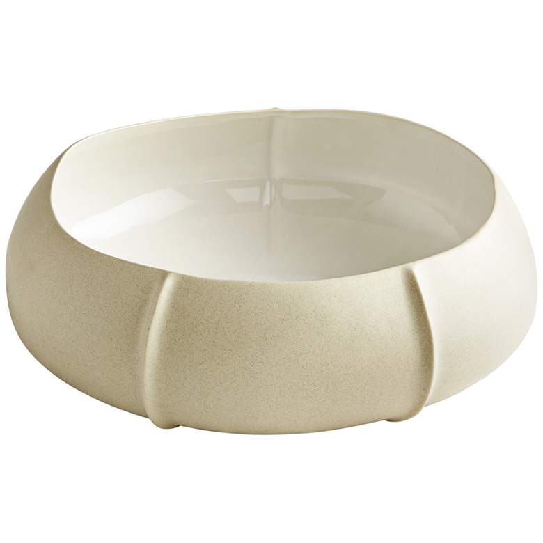 Cotton White 16&quot; Wide Modern Ceramic Bowl by Cyan Design