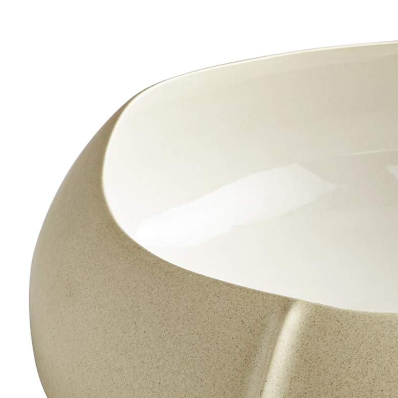 Image 2 Cotton White 16 inch Wide Modern Ceramic Bowl by Cyan Design more views