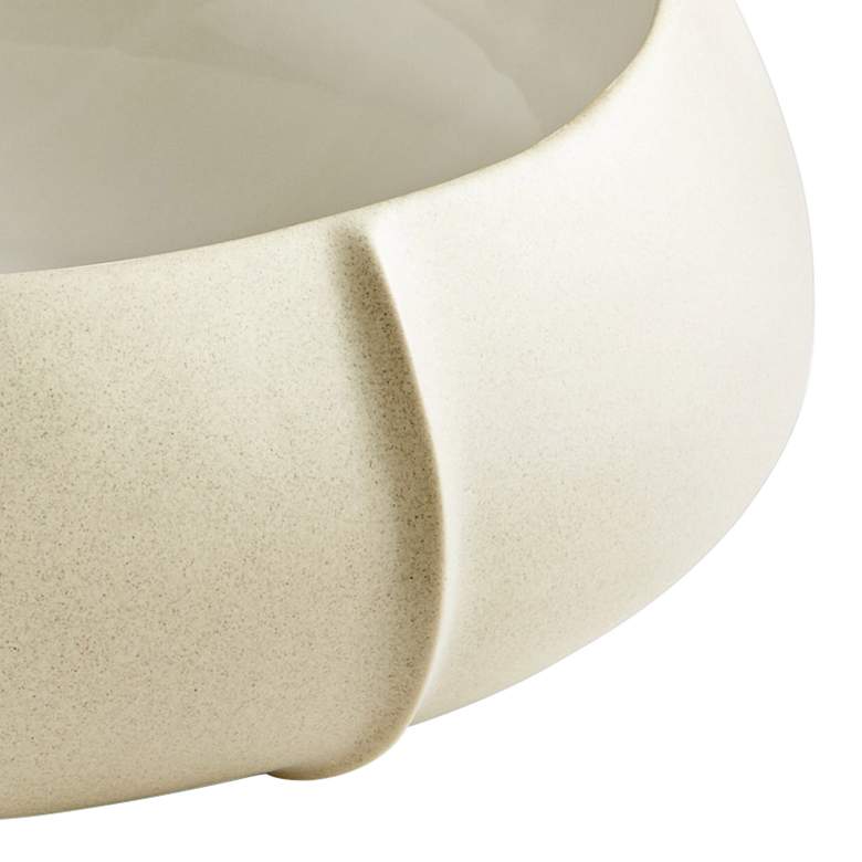 Image 3 Cotton White 16 inch Wide Modern Ceramic Bowl by Cyan Design more views