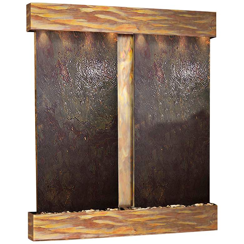 Cottonwood Falls 61&quot; Wide Rustic Copper Wall Fountain
