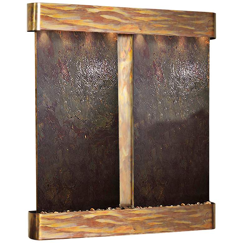 Image 1 Cottonwood Falls Featherstone Round Copper Wall Fountain