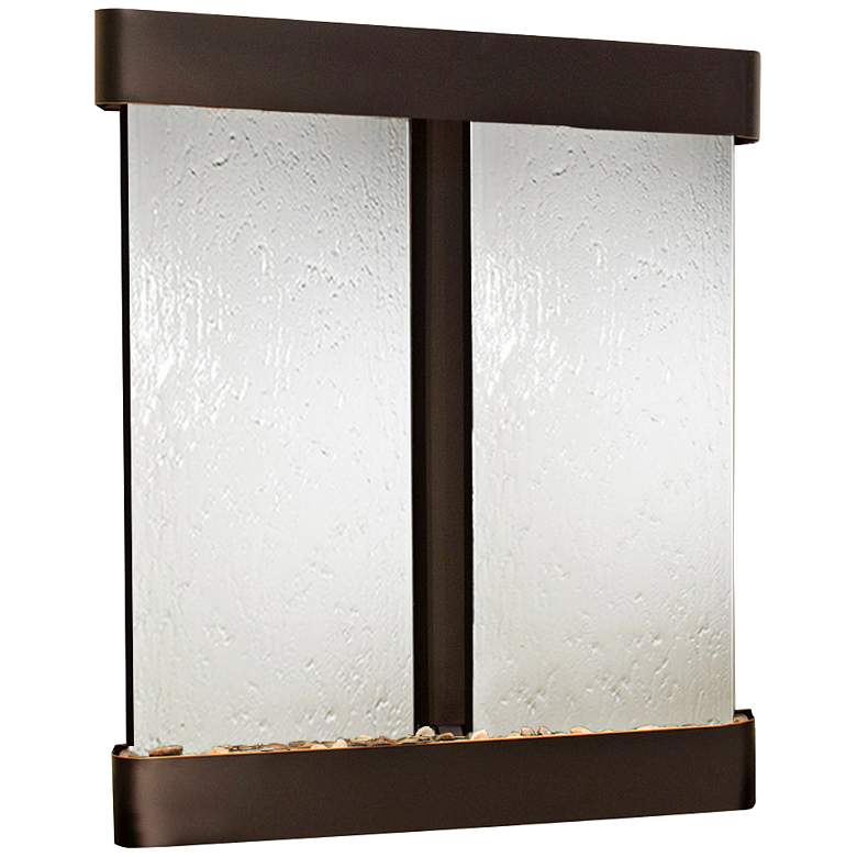 Image 1 Cottonwood Falls Mirror Blackened Round 69"H Wall Fountain