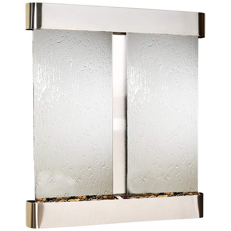 Image 1 Cottonwood Falls Round Steel Mirrored 69" High Wall Fountain